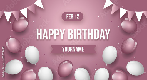 Photography happy birthday vector illustration