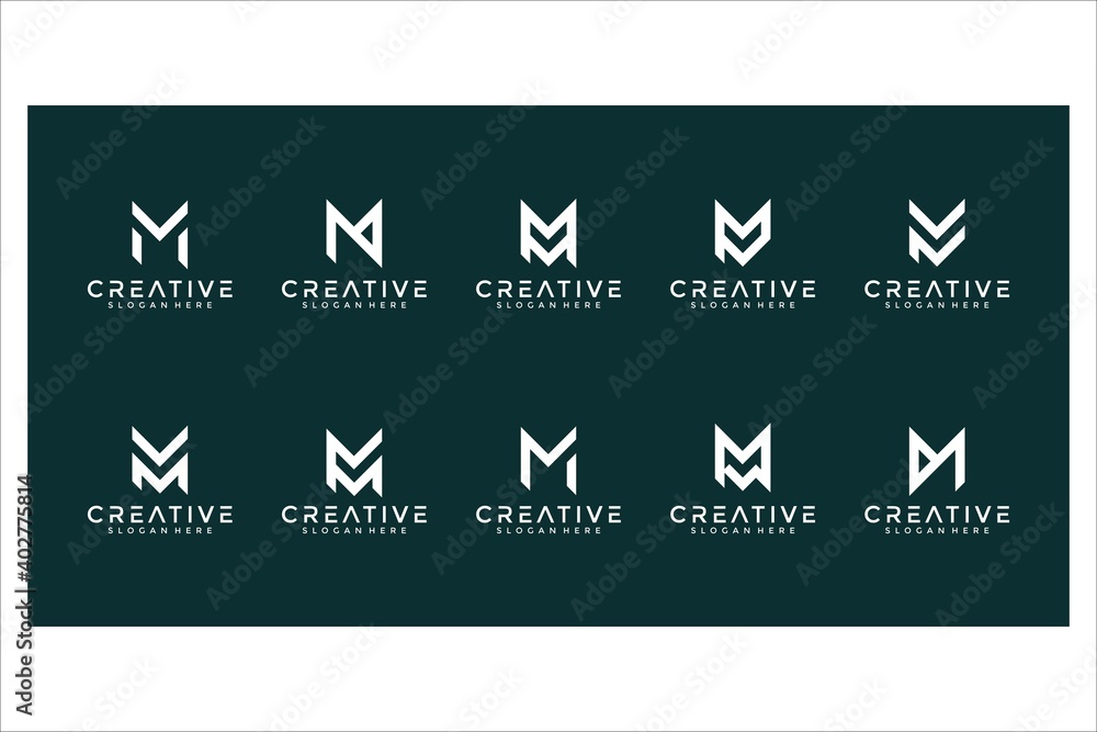 collection of letter m monogram logo design