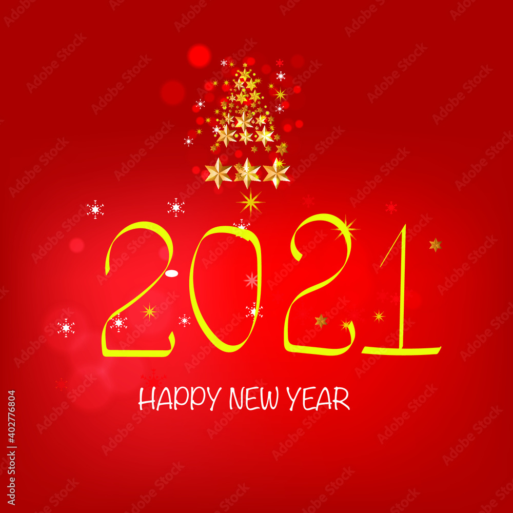 Happy New Year vector illustration for banner, flyer and greeting card