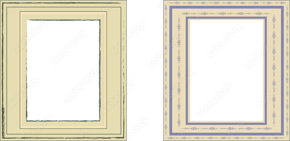 Set Of 2 Antique Style - Border Patterns - Invitation - Card - Photo Frame Set Of 2 Antique Style - Border Patterns - Invitation - Card - Photo Frame