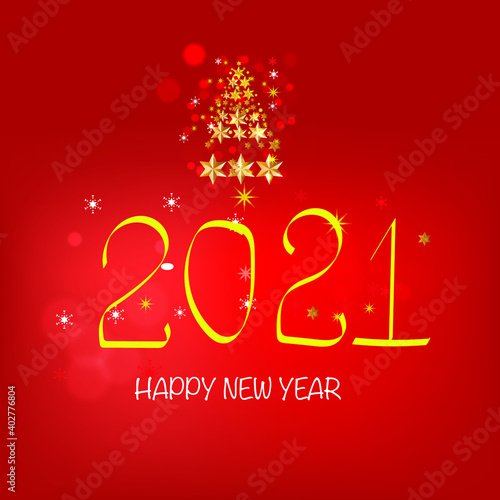 Happy New Year vector illustration for banner, flyer and greeting card