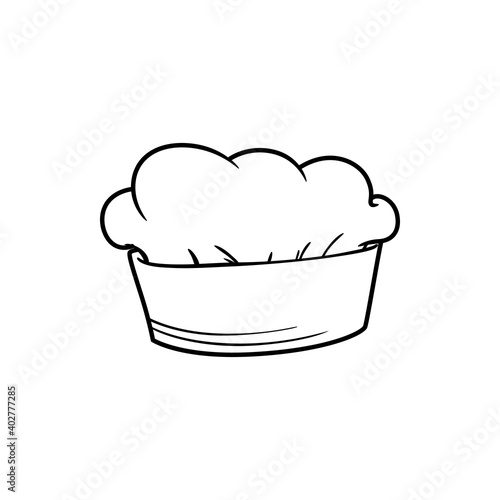 Baker hat isolated outline icon. Vector linear chefs cap, kitchener headdress