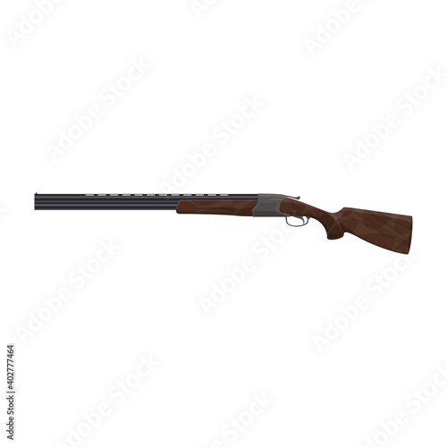 Hunting equipment icon, gun or rifle isolated vector. Hunters weapon, killing or shooting