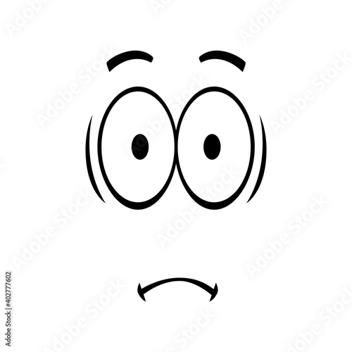 Frustrated emotion isolated upset smiley. Vector upset emoticon, failure or mistake gesture