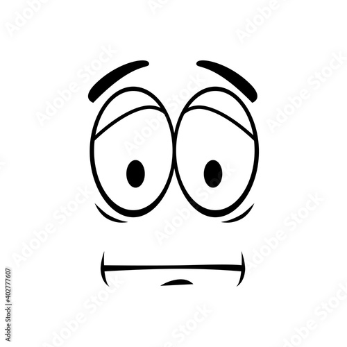 Indifferent emoji isolated helpless emotion. Vector sad smiley emotion, apathetic character expression
