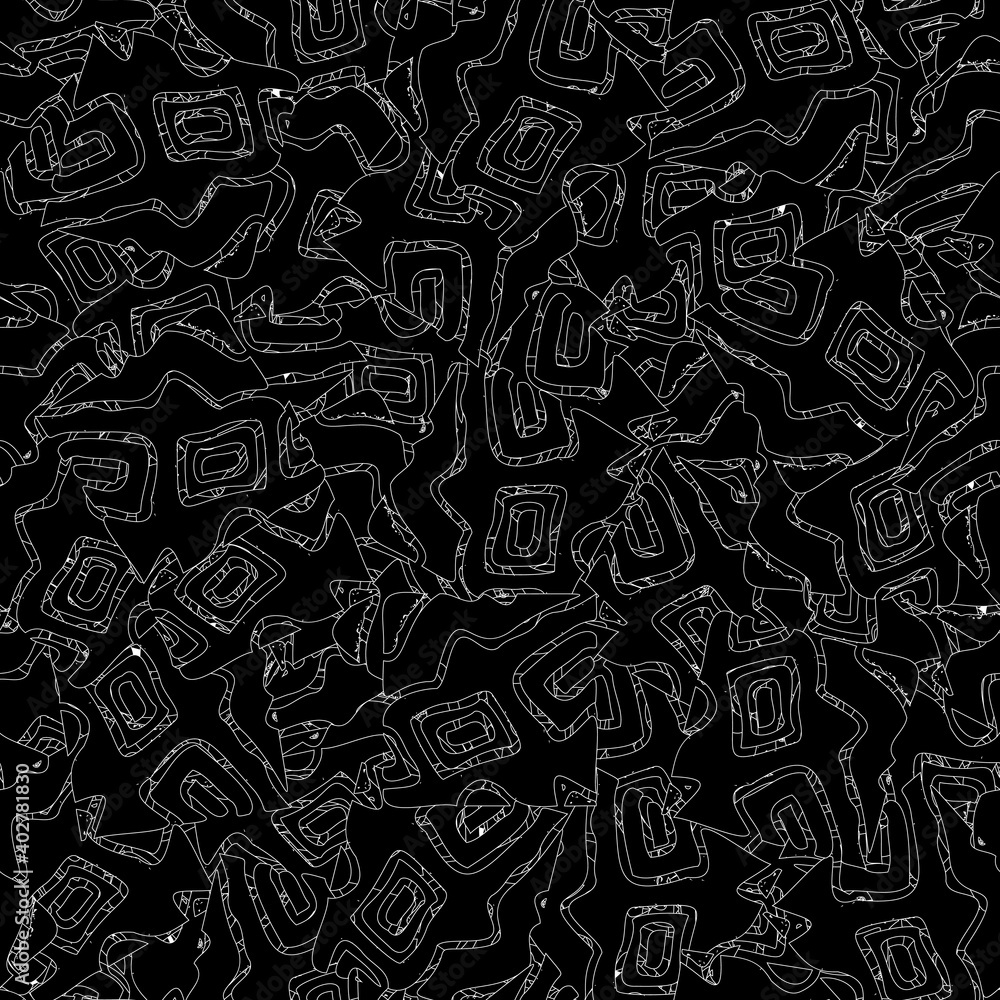 Seamless black and white pattern. Monochrome grunge background
