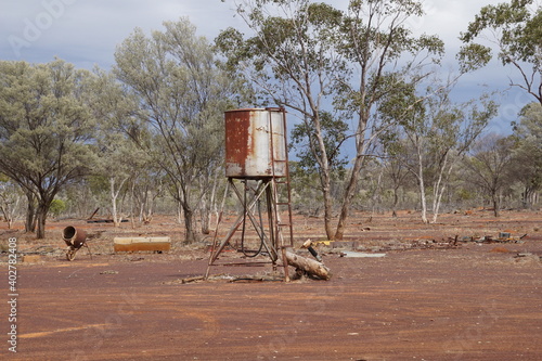 Rustic outback diesel fuel depot, Canegrass western Queensland. photo