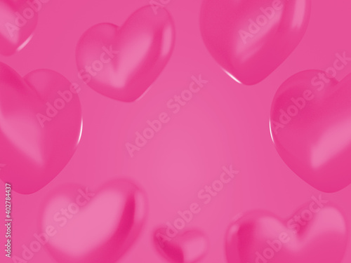 love Invitation card Valentines day background and Pink Heart shapes on abstract with Love Concept on Pink background - 3d rendering.banners.Wallpaper.flyers, invitation, posters,