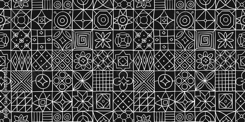 Talavera pattern. Indian patchwork. Turkish ornament. Moroccan tile mosaic. Spanish decoration. Ethnic background. Seamless pattern for your design
