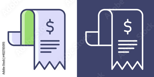 Bill or Pay Filled Line and Outline for your website design, icon, logo, app. Vector Premium EPS10