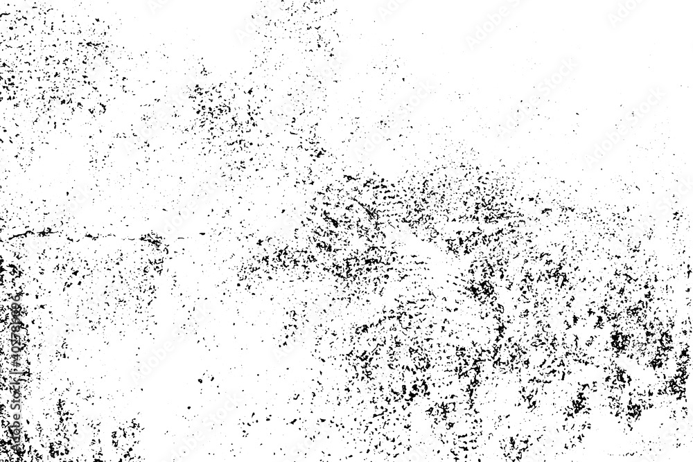 Vector abstract black and white texture. Distressed paint on old wall. Grunge effect background.