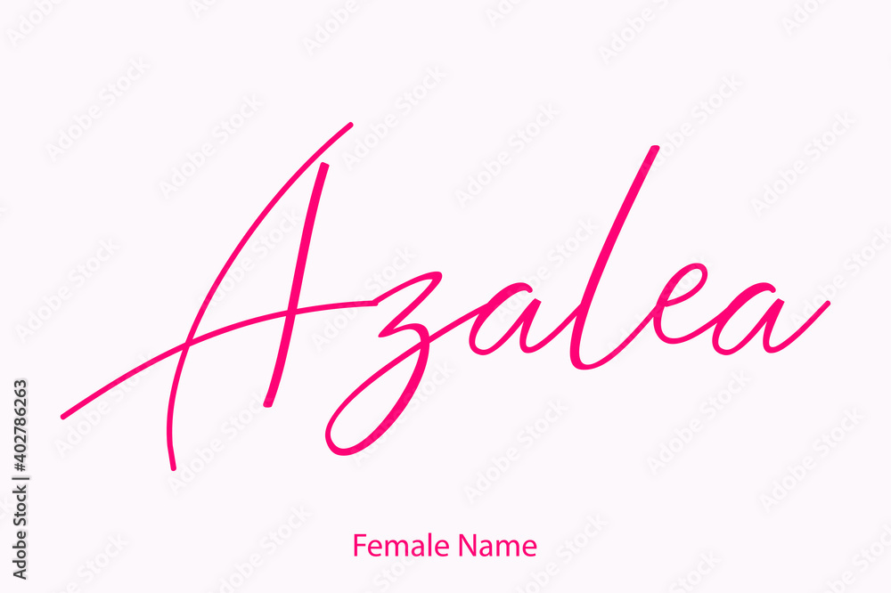 Azalea Female name - in Stylish Lettering Cursive Typography Text Light Pink Background