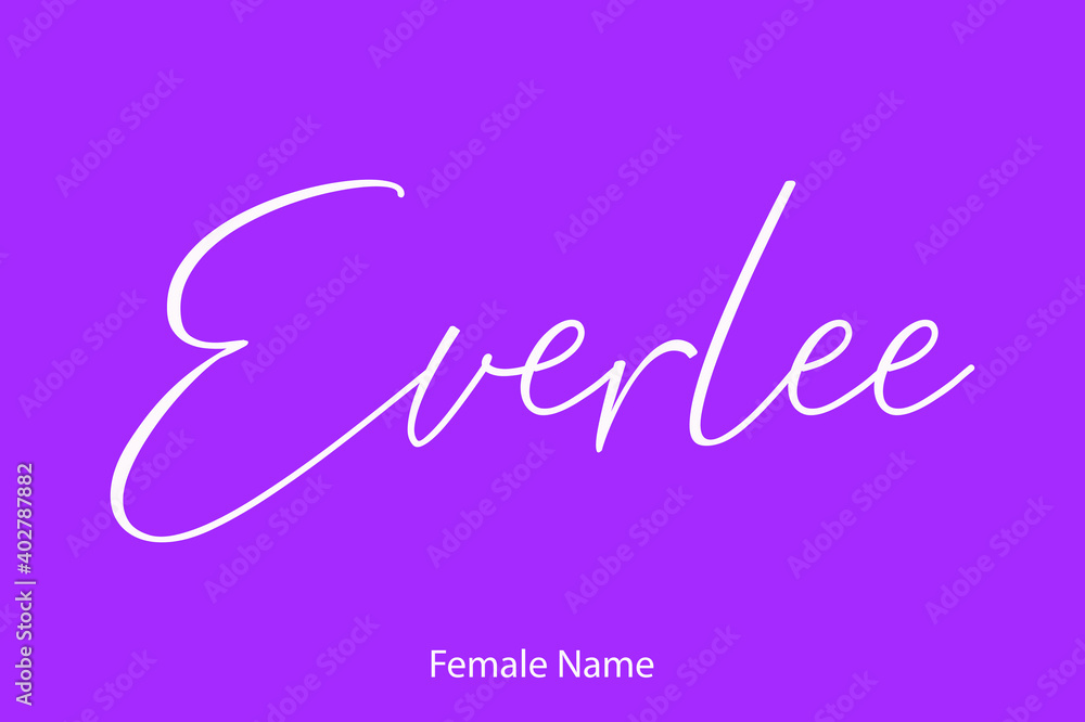Everlee Female Name - in Stylish Lettering Cursive Typography Text