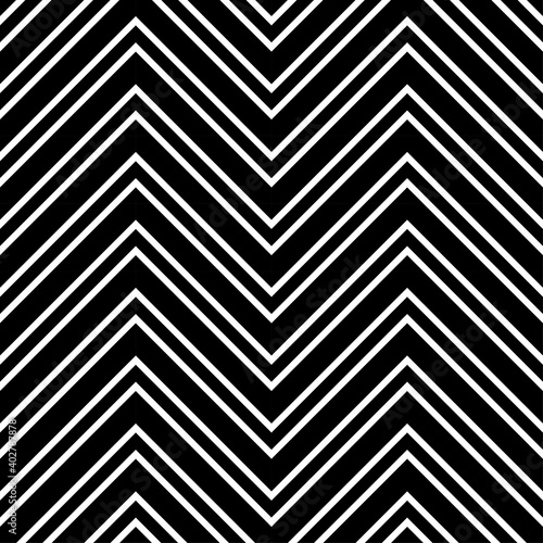 Geometric shapes made of black stripes on a white background. Simple design in geometric composition. Seamless pattern. Vector illustration for web design or print.