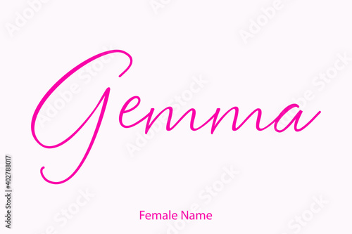 Gemma Female Name - in Stylish Lettering Cursive Typography Text