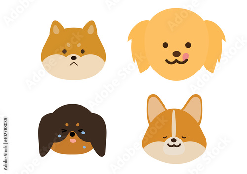 犬の表情イラストセット