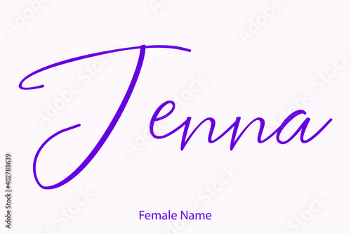  Jenna. Female name - in Stylish Lettering Cursive Typography Purple Color Text photo