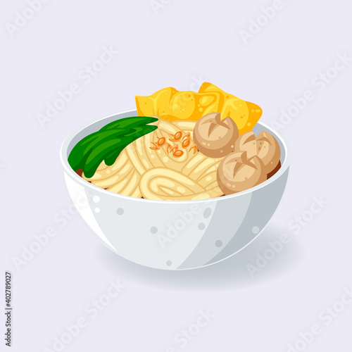 Delicious Indonesian food Illustration, Bakso Indonesian meatball