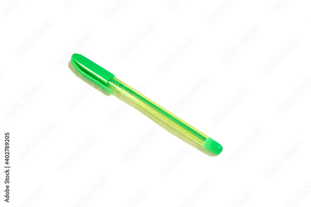 Green pen isolated on white background. Green pen isolated on white background.