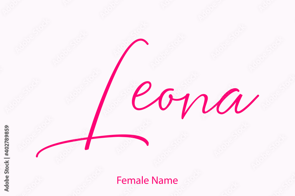 Leona Female name - Beautiful Handwritten Lettering  Modern Calligraphy Text