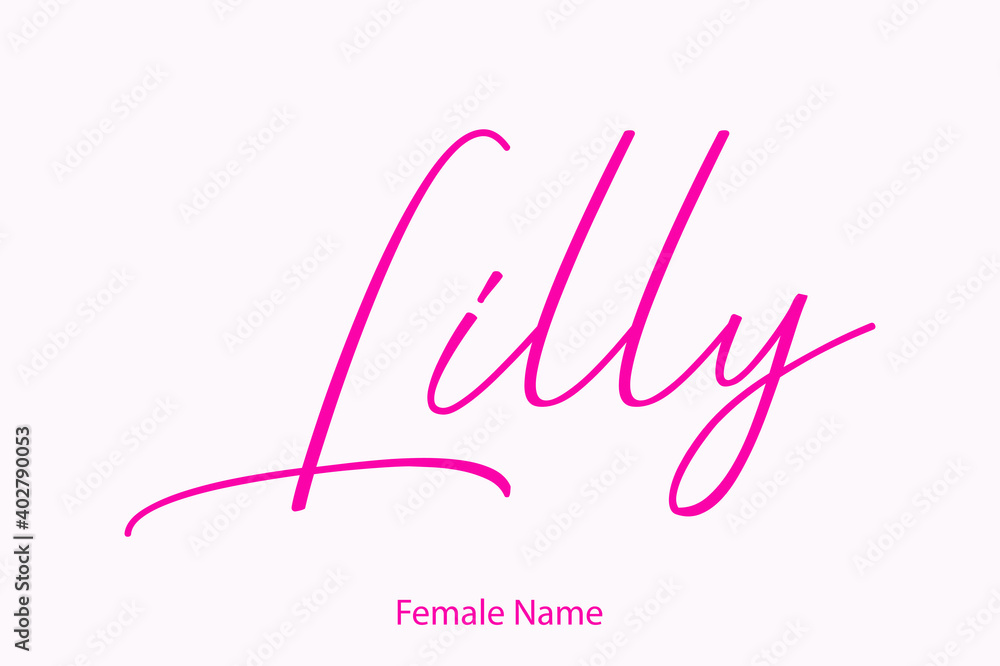 Lilly Female name - Beautiful Handwritten Lettering  Modern Calligraphy Text