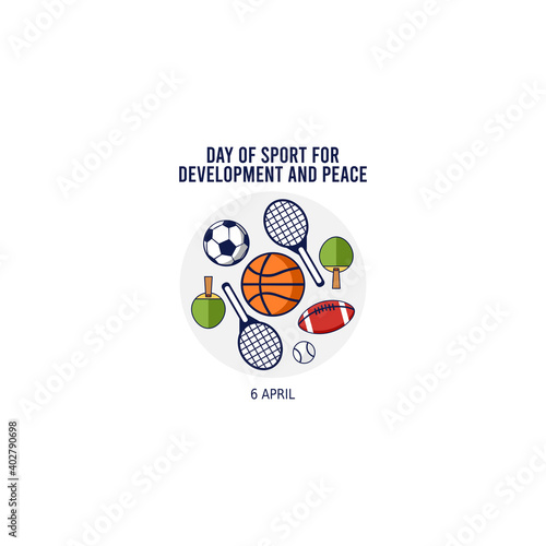 vector graphic of day of sport development and peace good for day of sport development and peace celebration. flat design. flyer design.flat illustration.