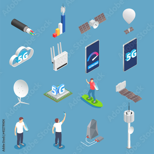 Isometric 5G Icons Collection