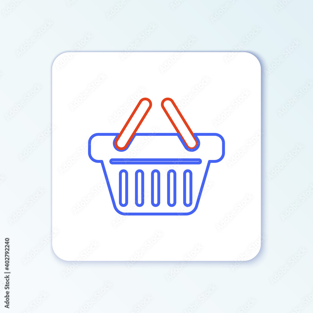 Line Shopping basket icon isolated on white background. Colorful outline concept. Vector. Line Shopping basket icon isolated on white background. Colorful outline concept. Vector.