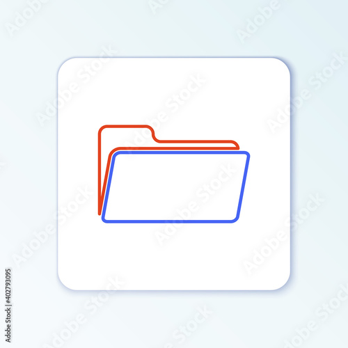 Line Folder icon isolated on white background. Colorful outline concept. Vector. Free Download Line Folder icon isolated on white background. Colorful outline concept. Vector. - GFXLoad