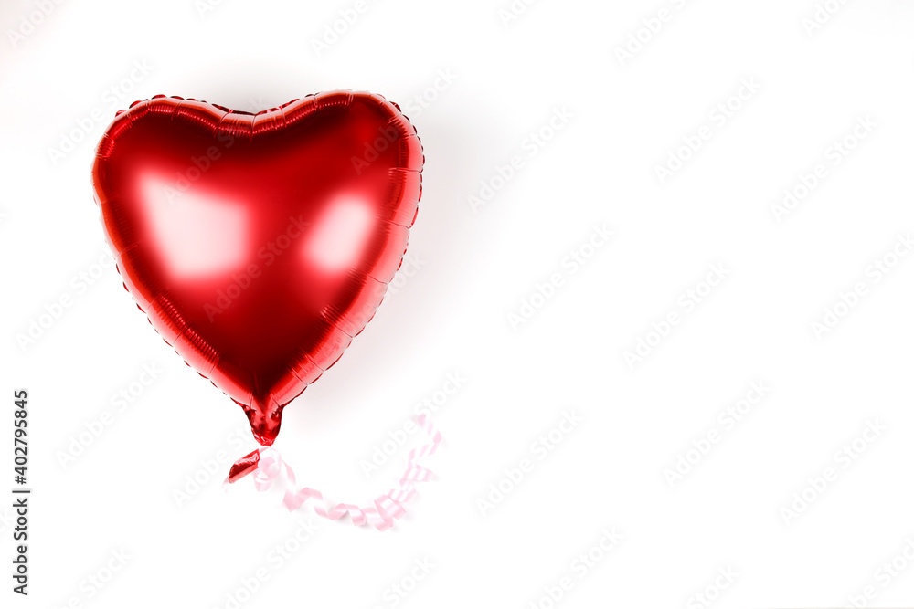 red heart balloon on white background. Minimal love concept. copy space. Valentines Day background. red heart balloon on white background. Minimal love concept. copy space. Valentines Day background.