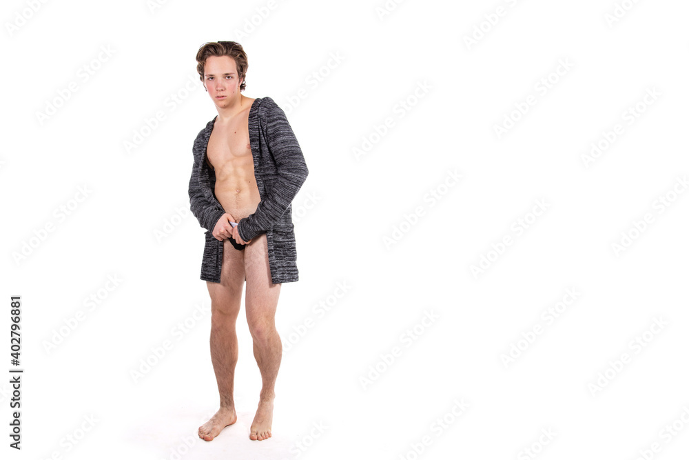Fitness and healthy lifestyle. Diet and sport of a handsome guy. Young attractive man on a white background. Fitness and healthy lifestyle. Diet and sport of a handsome guy. Young attractive man on a white background.