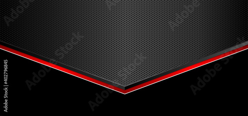 Black carbon background with red border