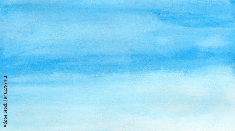 青の手描きの水彩背景素材stock Illustration Adobe Stock