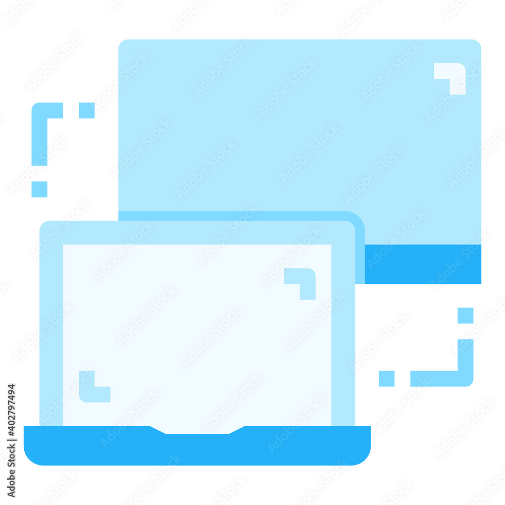 Screen sharing icon for webpage, application, card, printing, social media, posts etc.