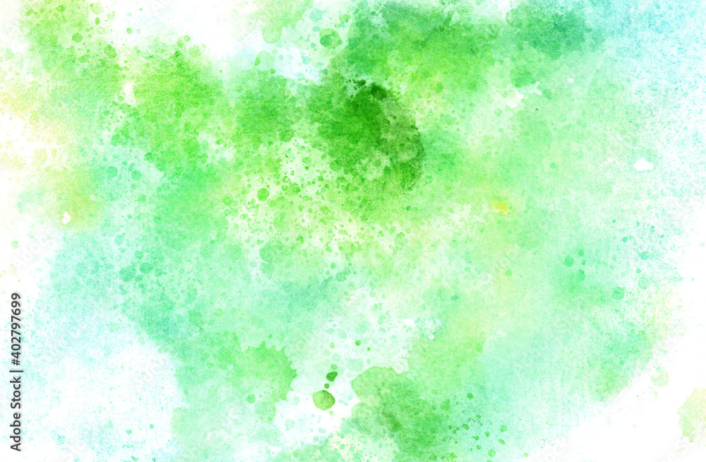 緑の水彩背景素材