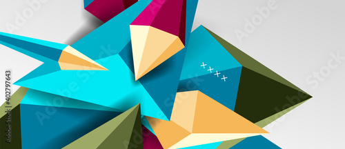 3d low poly abstract shape background vector illustration