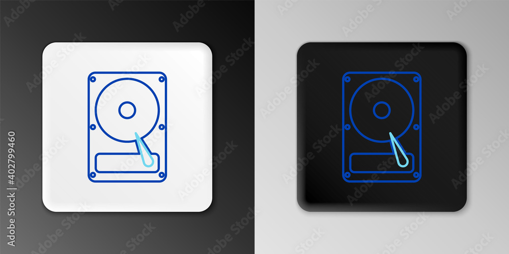 Line Hard disk drive HDD icon isolated on grey background. Colorful outline concept. Vector. Line Hard disk drive HDD icon isolated on grey background. Colorful outline concept. Vector.