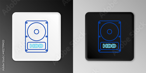 Line Hard disk drive HDD icon isolated on grey background. Colorful outline concept. Vector.