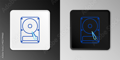 Line Hard disk drive HDD icon isolated on grey background. Colorful outline concept. Vector.