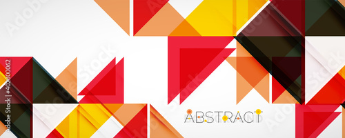 Geometric abstract background. Techno color triangle shapes. Vector illustration for covers, banners, flyers and posters and other designs