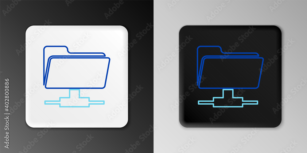 Line FTP folder icon isolated on grey background. Software update, transfer protocol, router, teamwork tool management, copy process, info. Colorful outline concept. Vector. Line FTP folder icon isolated on grey background. Software update, transfer protocol, router, teamwork tool management, copy process, info. Colorful outline concept. Vector.