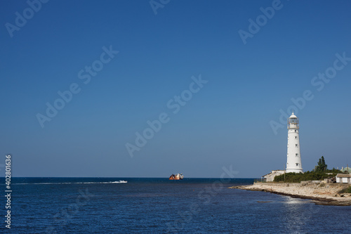old lighthouse on the Tarkhankut peninsula, Crimea © 445017
