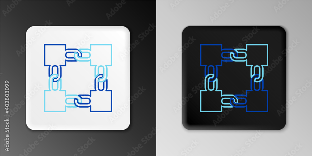 Line Blockchain technology icon isolated on grey background. Cryptocurrency data. Abstract geometric block chain network technology business. Colorful outline concept. Vector. Line Blockchain technology icon isolated on grey background. Cryptocurrency data. Abstract geometric block chain network technology business. Colorful outline concept. Vector.