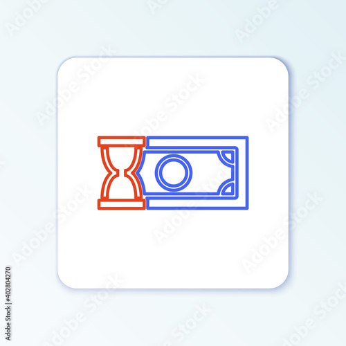 Line Fast payments icon isolated on white background. Fast money transfer payment. Financial services, fast loan, time is money, cash back concept. Colorful outline concept. Vector.