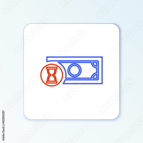 Line Fast payments icon isolated on white background. Fast money transfer payment. Financial services, fast loan, time is money, cash back concept. Colorful outline concept. Vector.