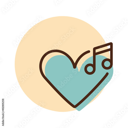 Like music vector icon. Musical note sign