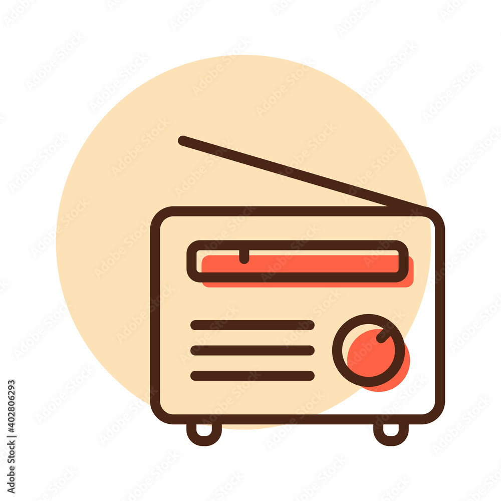 Retro radio vector flat icon Retro radio vector flat icon