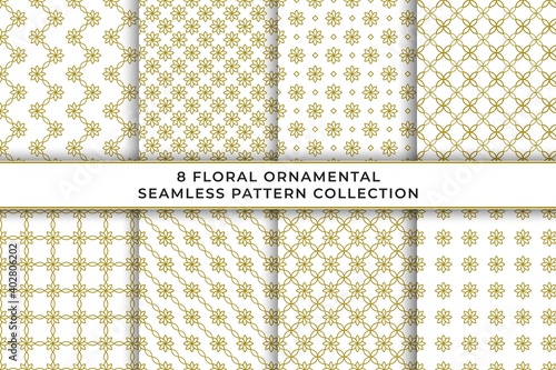 beautiful floral ornamental seamless pattern set collection vector design