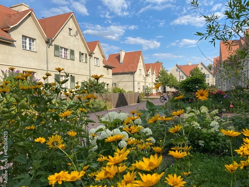Stadtsiedlung Innenhof mit Vorgarten