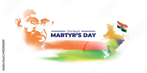 vector illustration for patriotic concept banner for Martyr's Day, 23 march with tricolor abstract background photo